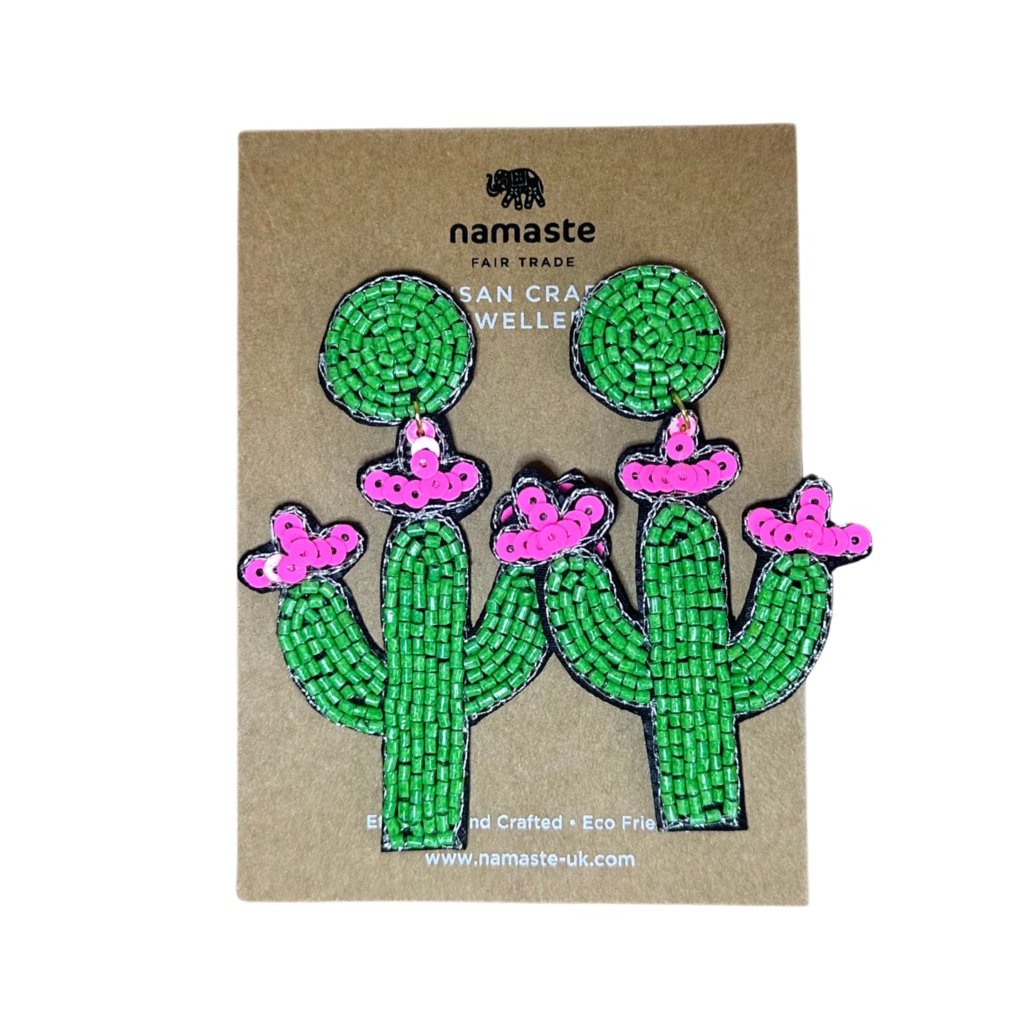 Cacti Hand Beaded Earrings