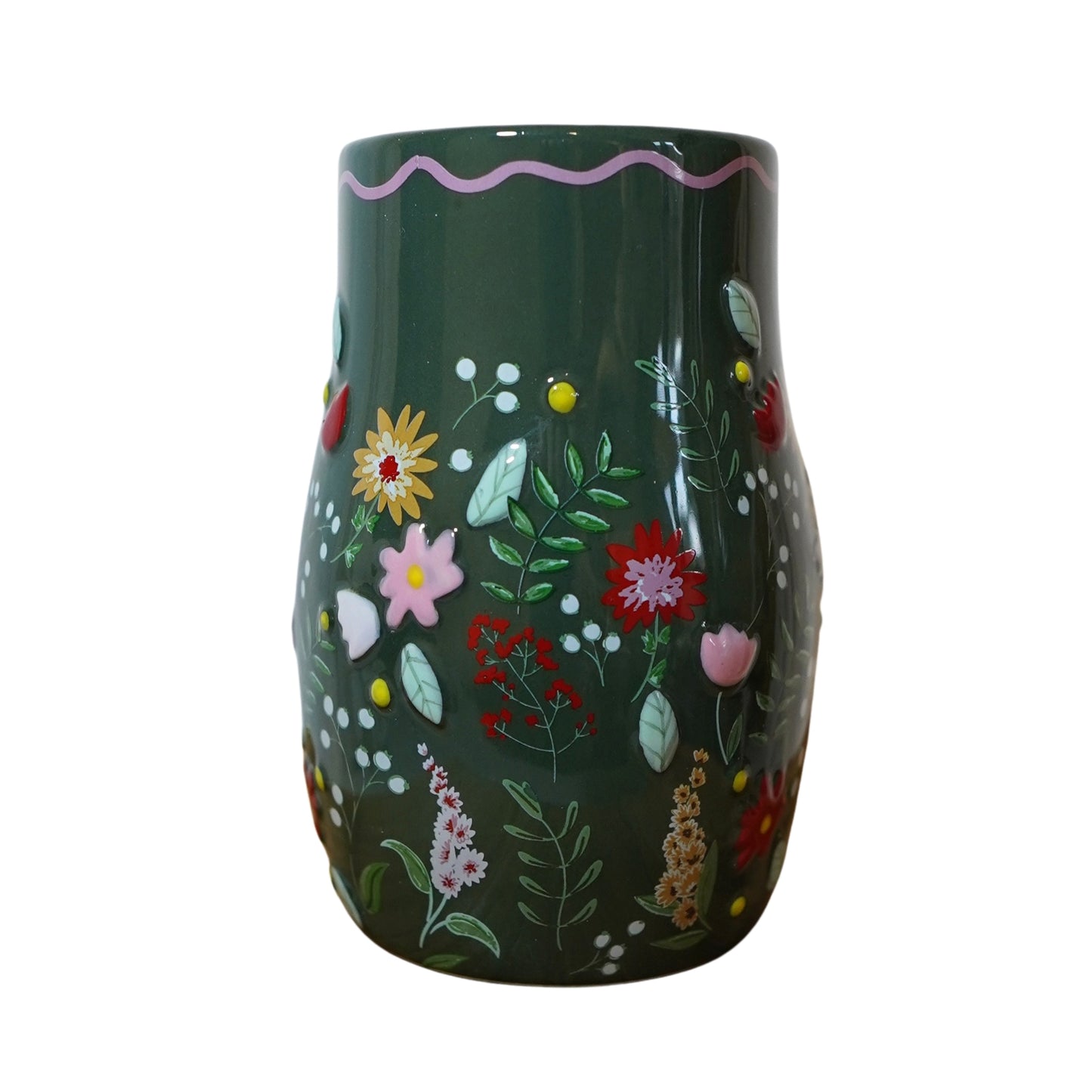 Flower Vase - Green floral