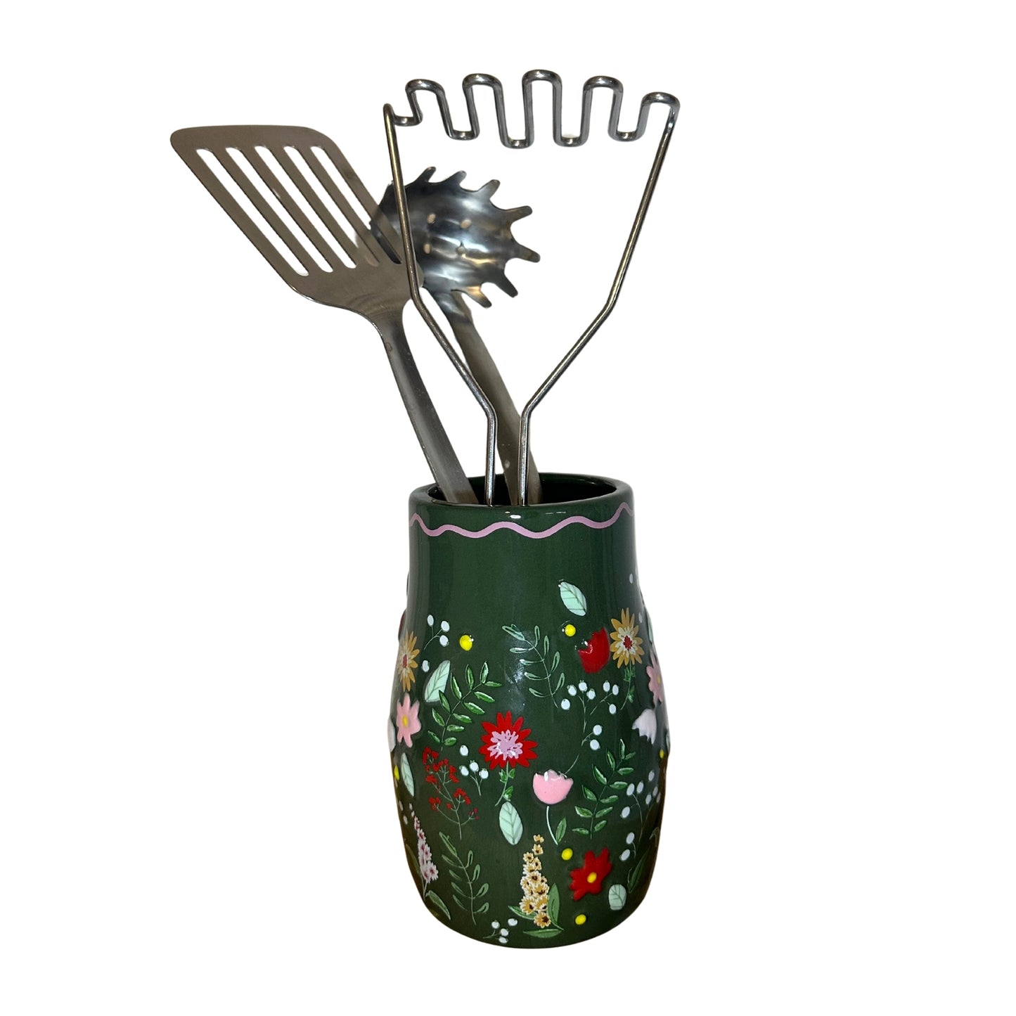 Flower Vase - Green floral