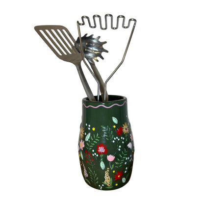 Flower Vase - Green floral