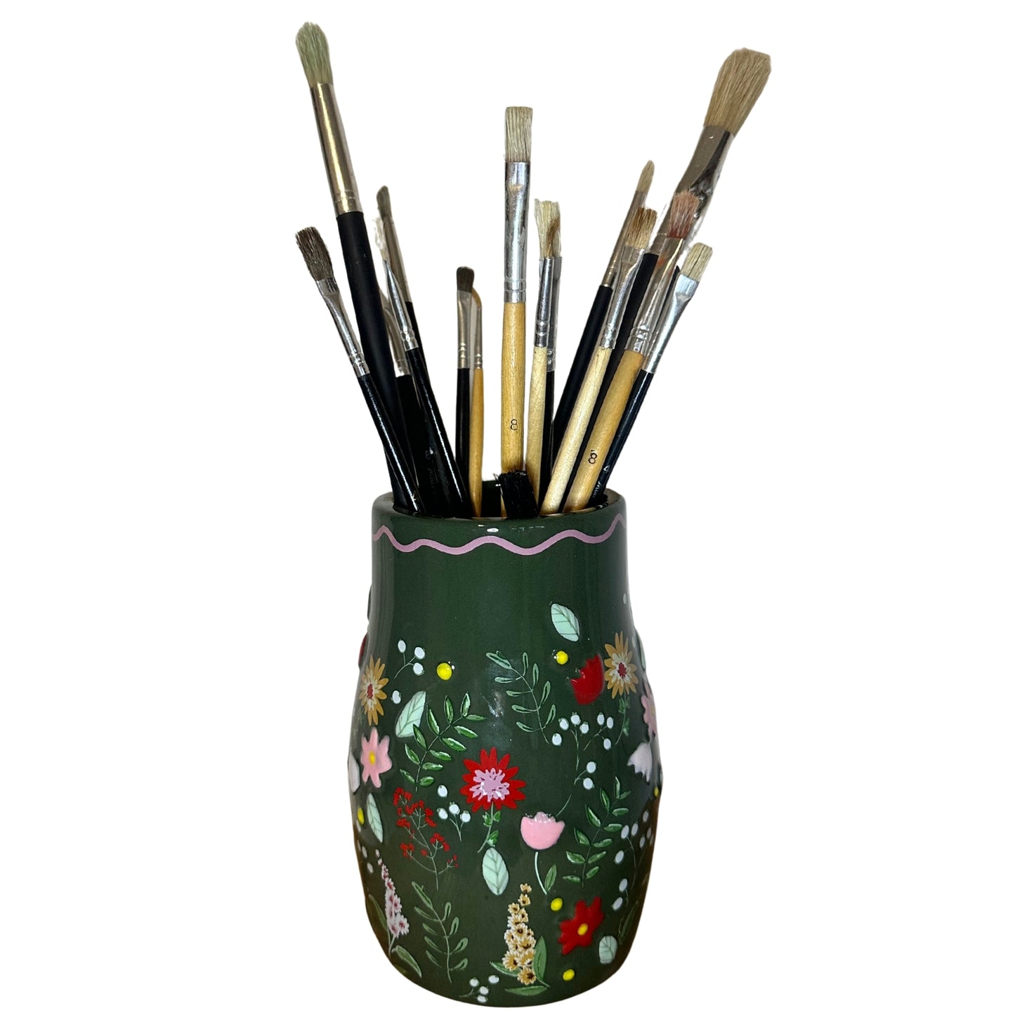 Flower Vase - Green floral