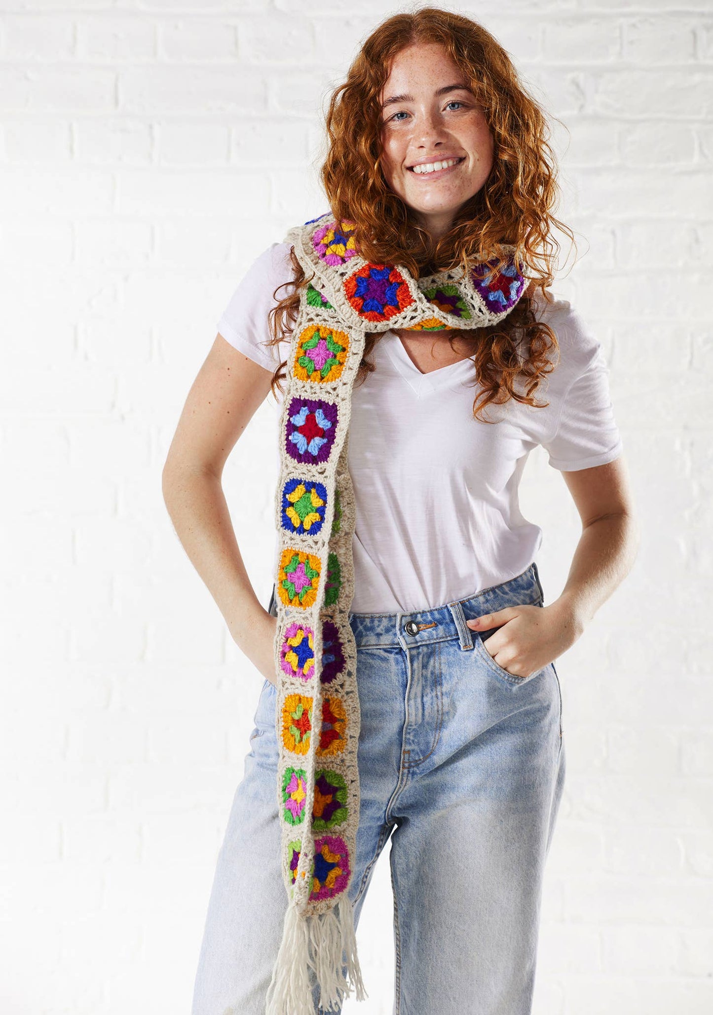 Crochet Rainbow Scarf