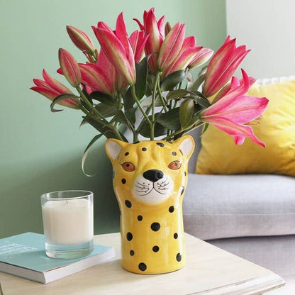 Ceramic Leopard Vase