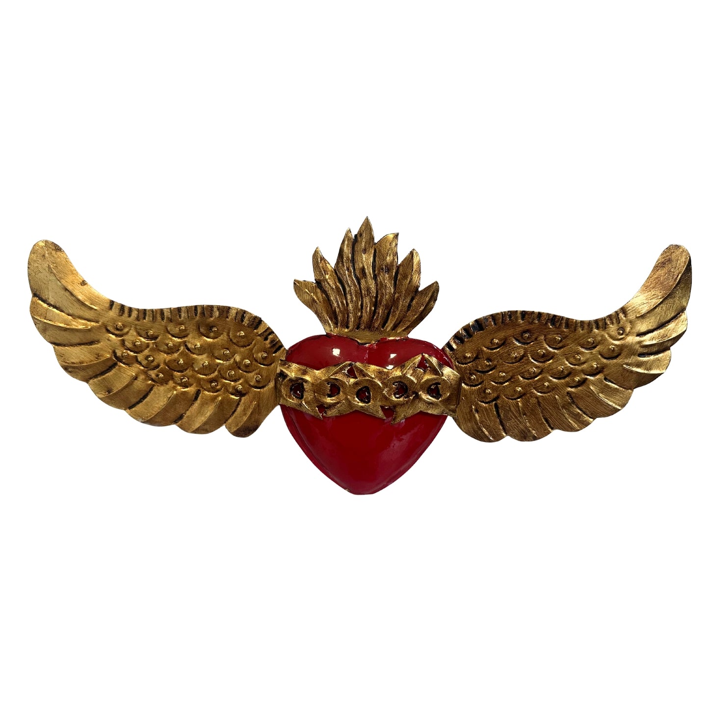 Mexican Tin Heart with Wings