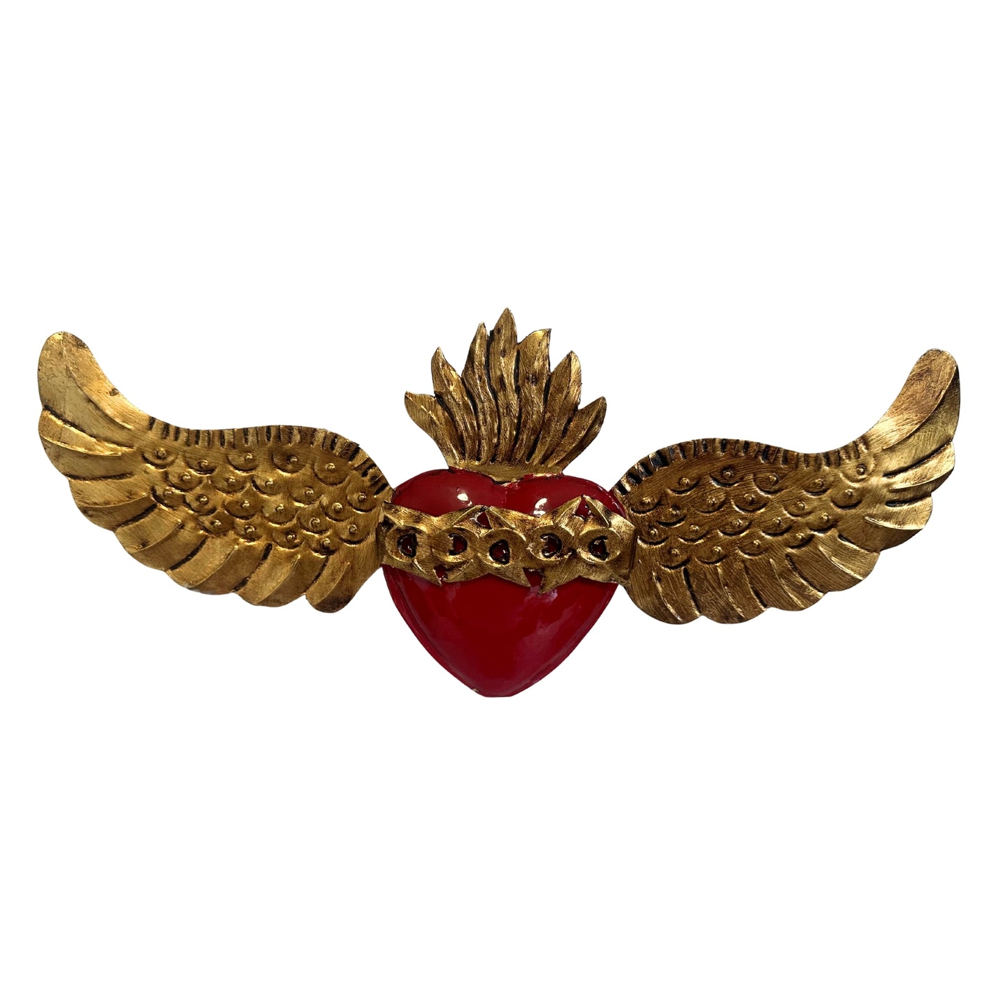 Mexican Tin Heart with Wings