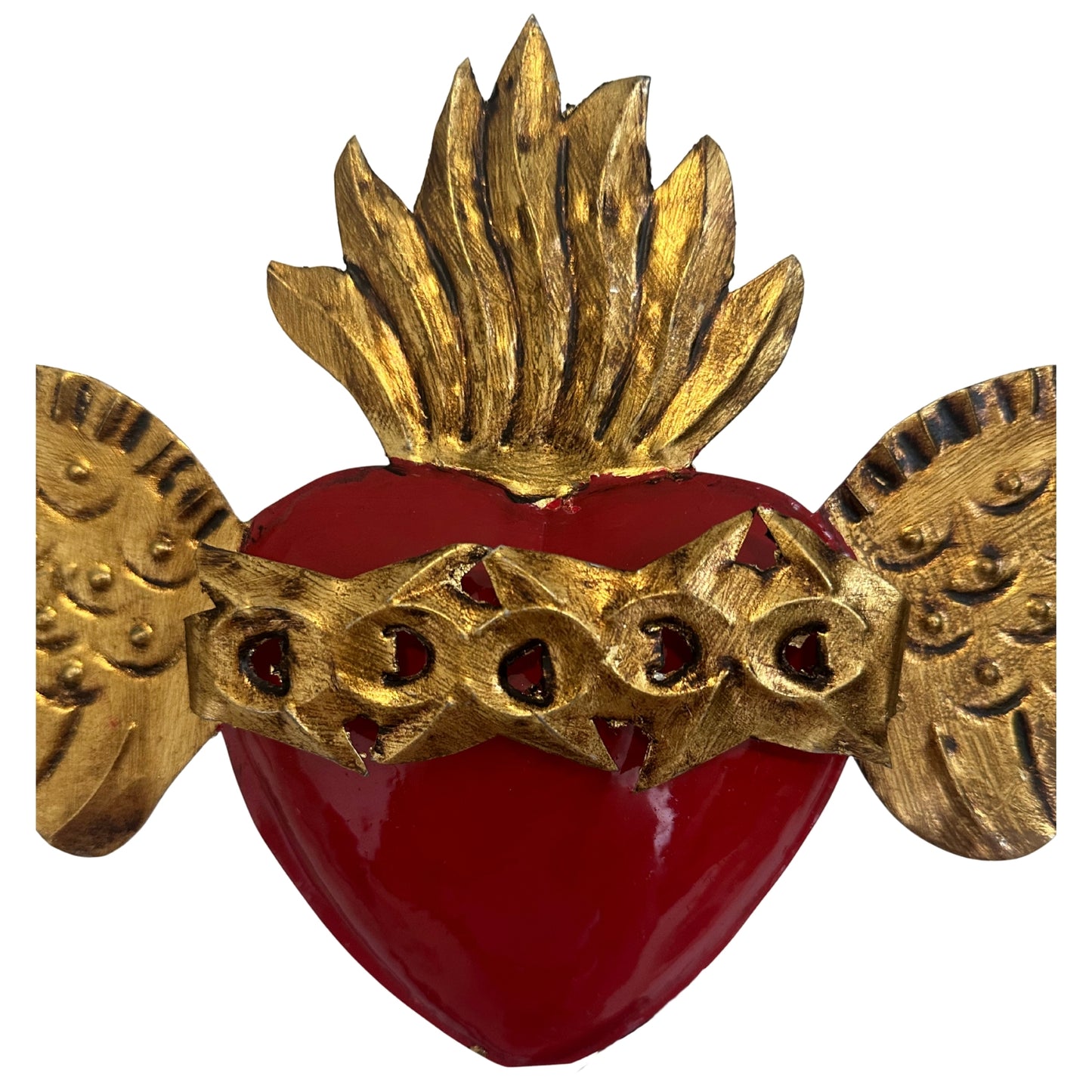 Mexican Tin Heart with Wings