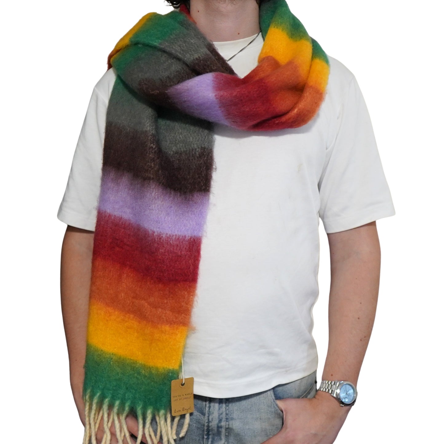 Rainbow Thick Stripe Winter Scarf