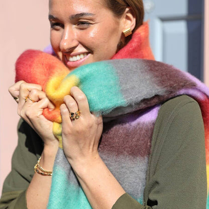 Rainbow Thick Stripe Winter Scarf