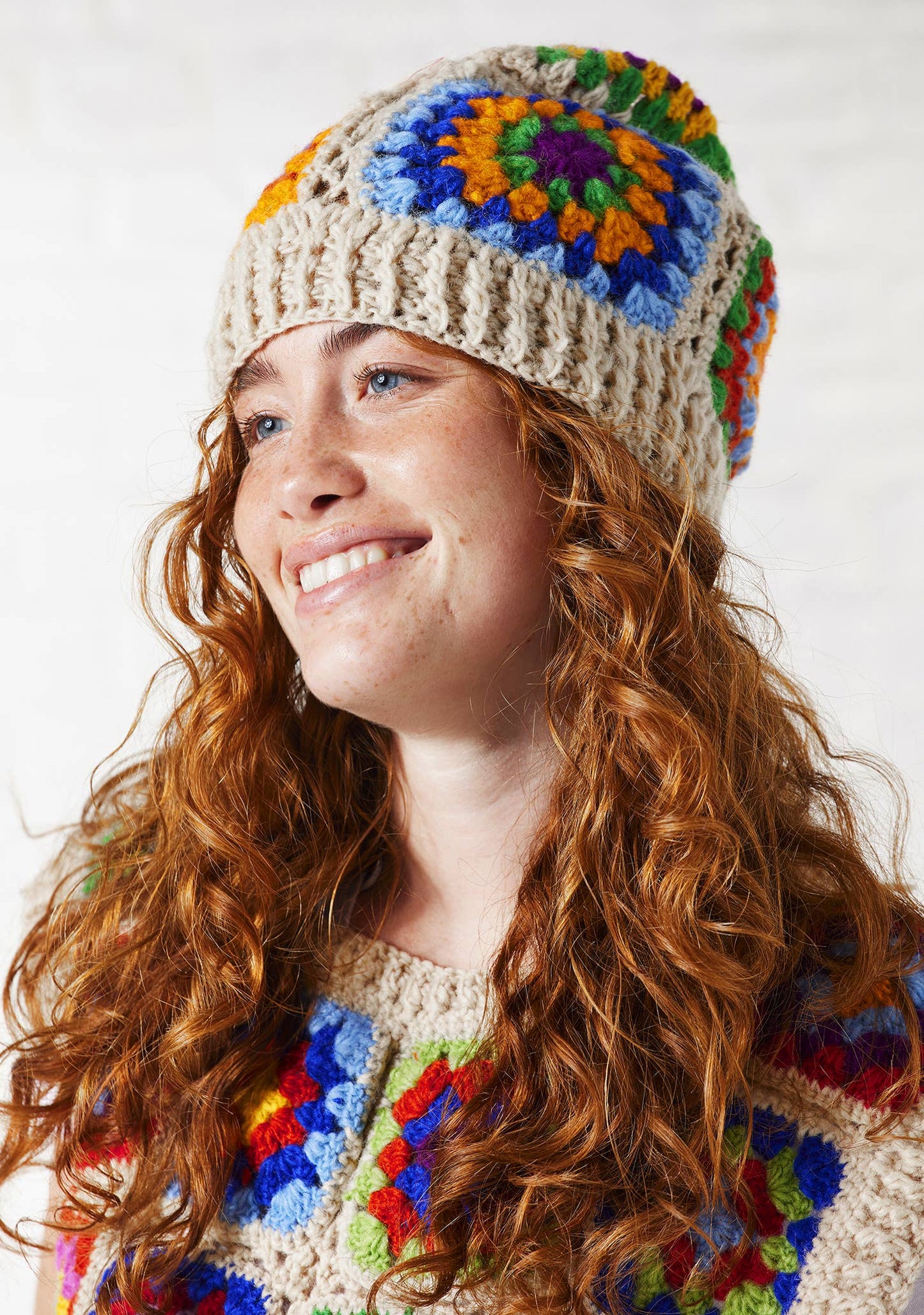 Crochet Rainbow Beanie